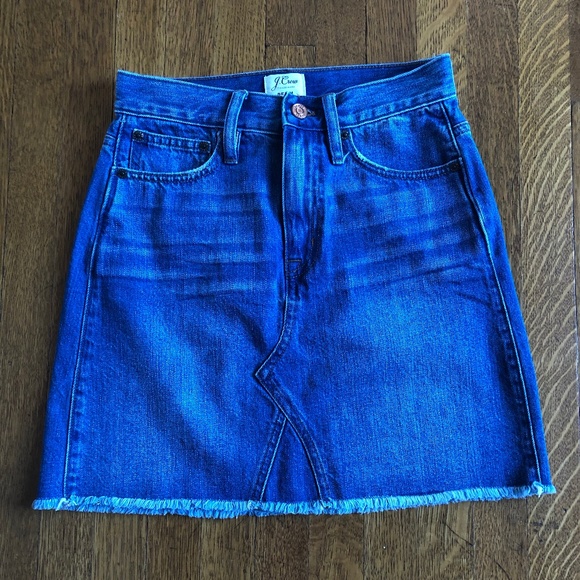 J Crew Raw Hem Denim Mini Skirt - Picture 2 of 3